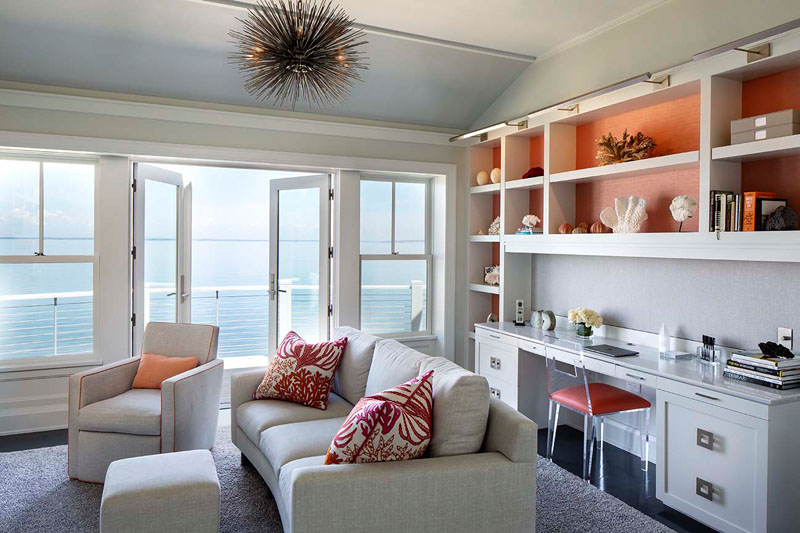Modern Home Office With Built In Desk 040919 953 09 Contemporist Modern Home Office With Built In Desk