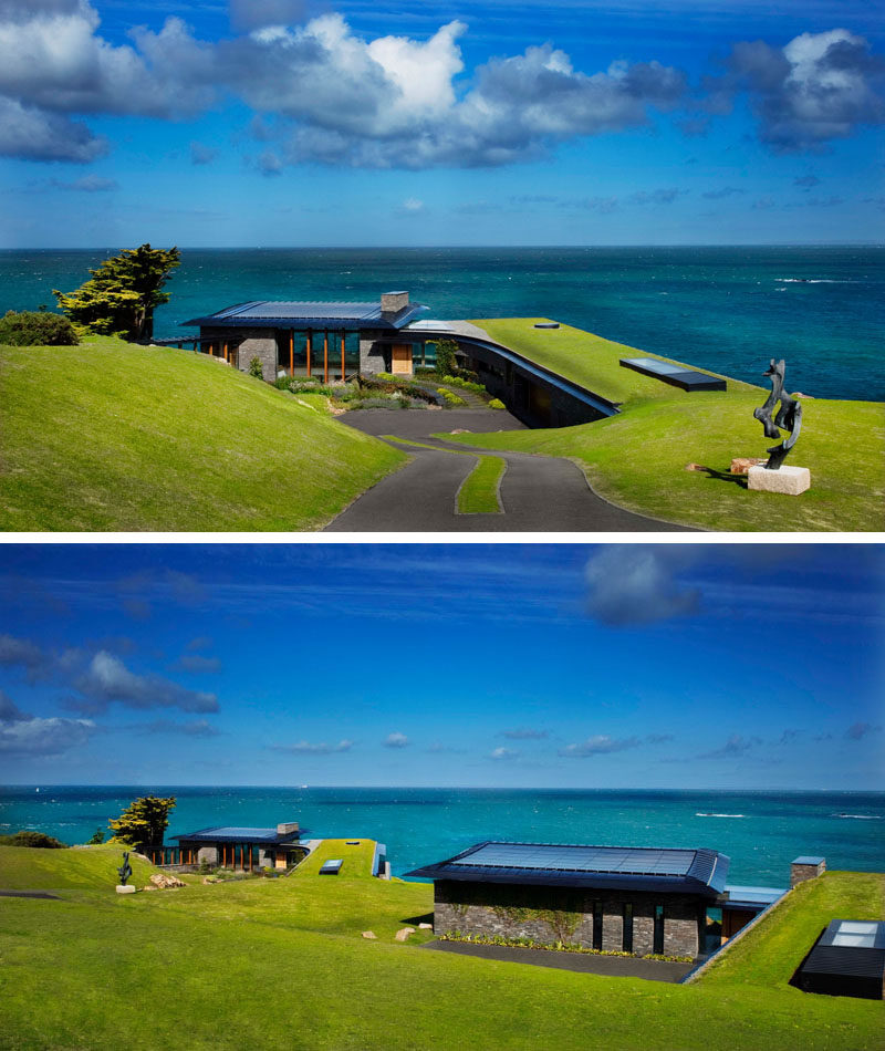 Singaporean firm Guz Architects together with local practice Riva Architects, has recently completed two modern houses, that are nestled into the hillside in Logie Point, Jersey. #ModernHouse #ModernArchitecture