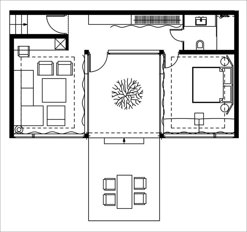 YOD design lab has created a collection of small and modern guest houses for Verholy Relax Park, a hotel and recreational complex in the Poltava region, Ukraine. #FloorPlan #GuestHouse #Architecture