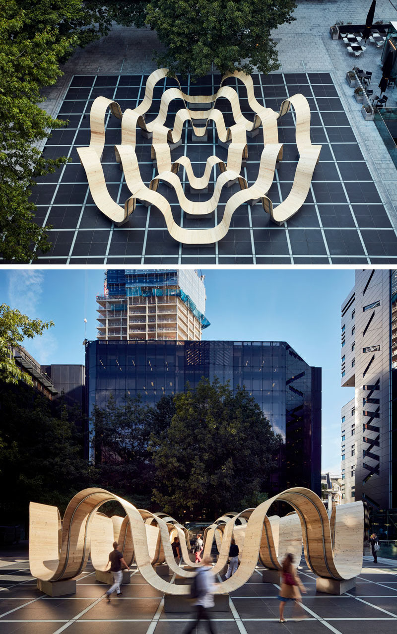 British designer Paul Cocksedge, has transformed an empty square in London with his latest furniture art installation titled 'Please Be Seating'. #PublicArt #PublicSeating #PublicFurniture #DesignInstallation #ArtInstallation #Design