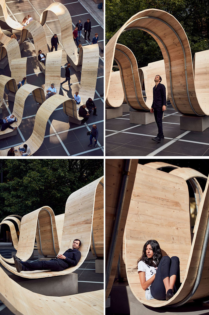 British designer Paul Cocksedge, has transformed an empty square in London with his latest furniture art installation titled 'Please Be Seating'. #PublicArt #PublicSeating #PublicFurniture #DesignInstallation #ArtInstallation #Design