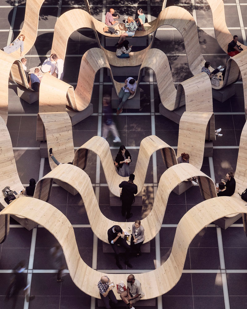 British designer Paul Cocksedge, has transformed an empty square in London with his latest furniture art installation titled 'Please Be Seating'. #PublicArt #PublicSeating #PublicFurniture #DesignInstallation #ArtInstallation #Design