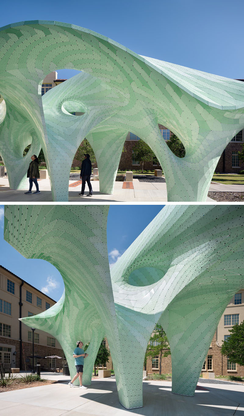 Полая конструкция «Павильона Зефир» от MARC FORNES / THEVERYMANY изготовлена ​​из двух слоев алюминия толщиной 3 мм с линейным расстоянием резки 7400 метров. #Искусство #Скульптура #PublicArt #PublicSculpture #Design