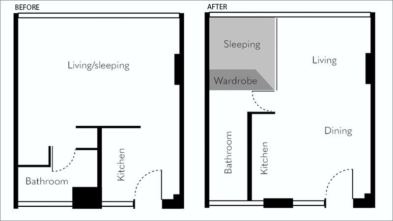 Small Apartment Ideas - Architect Brad Swartz, has designed a 258 square foot (24sqm) micro apartment in Sydney, Australia. #MicroApartment #SmallApartment #ApartmentDesign #SmallLiving #TinyLiving