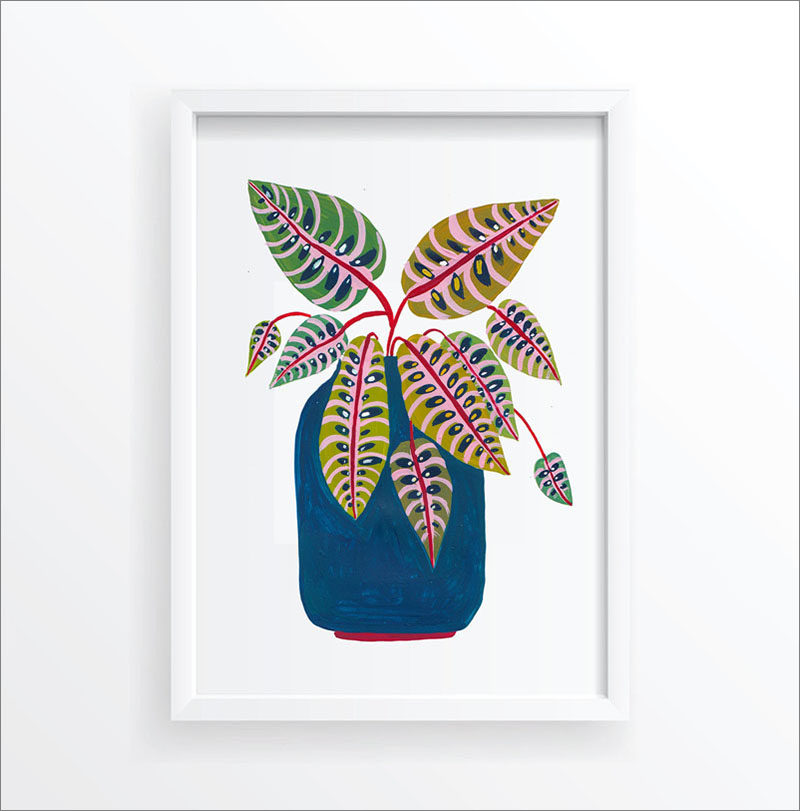 Wall Art Ideas - This botanical art print includes a simple potted plant that adds a subtle pop of color to your wall. #BotanicalWallArt #PlantWallArt #WallArtIdea #PlantArt #HomeDecor #WallDecor