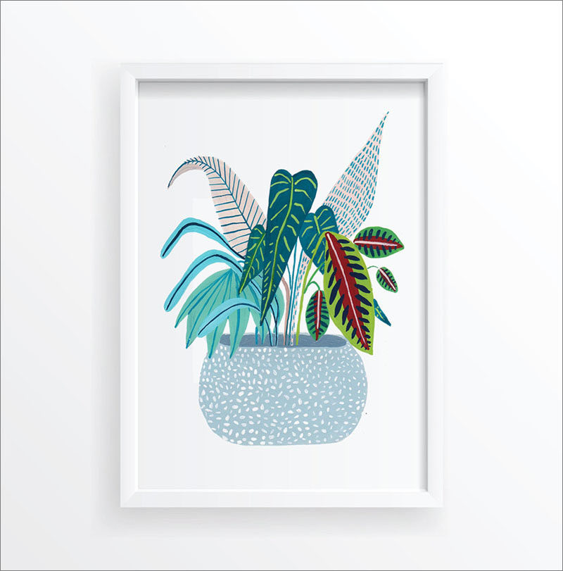 Wall Art Ideas - This botanical art print includes a simple potted plant that adds a subtle pop of color to your wall. #BotanicalWallArt #PlantWallArt #WallArtIdea #PlantArt #HomeDecor #WallDecor