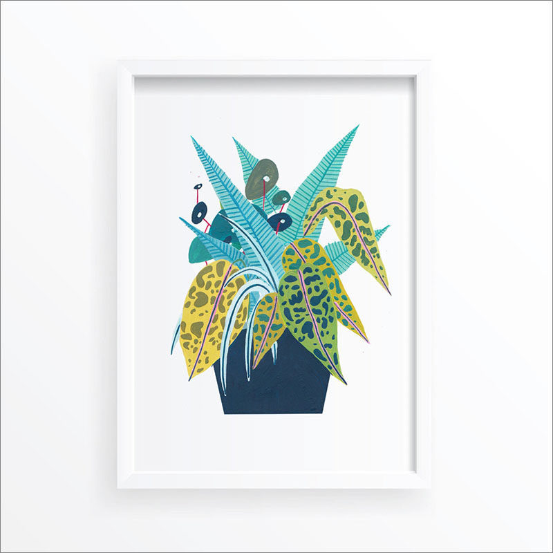 Wall Art Ideas - This botanical art print includes a simple potted plant that adds a subtle pop of color to your wall. #BotanicalWallArt #PlantWallArt #WallArtIdea #PlantArt #HomeDecor #WallDecor