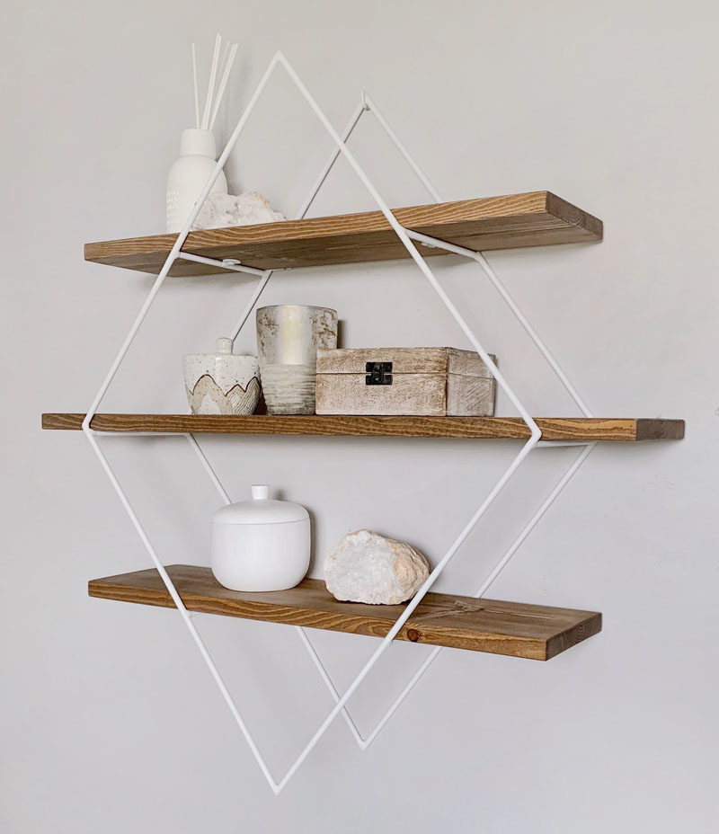 Wall Decor Ideas Geometric, Floating Shelves Pictures Ideas