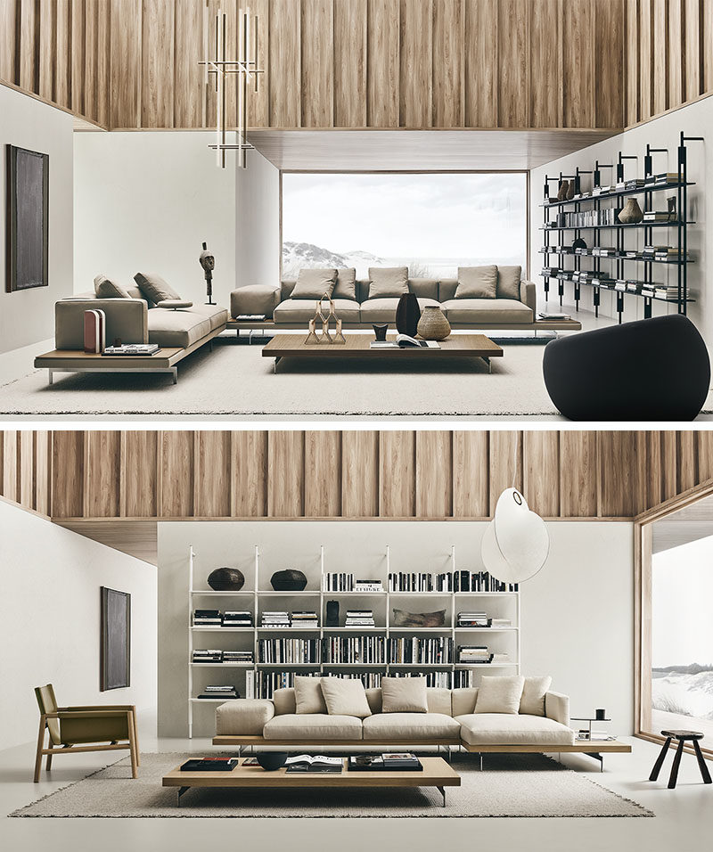B&B Italia have introduced their new upholstered Dock sofa system, that's been designed by Piero Lissoni. #Couch #Seating #ModernCouch #ModernFurniture