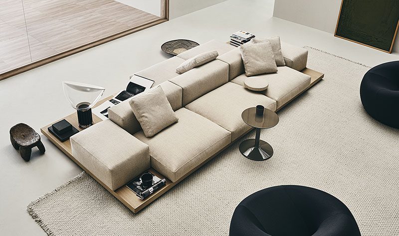 B&B Italia have introduced their new upholstered Dock sofa system, that's been designed by Piero Lissoni. #Couch #Seating #ModernCouch #ModernFurniture