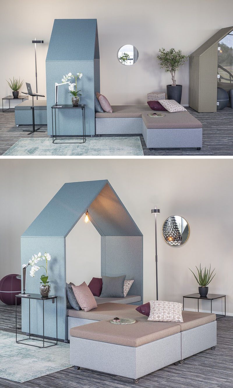 Named 'The Hut Lounge Collection', these modular furniture pieces with come together to create a seating area that can act as a meeting place   or somewhere to relax.  #OfficeFurniture #FurnitureDesign #ModernWorkplace #WorkplaceDesign #OfficeDesign