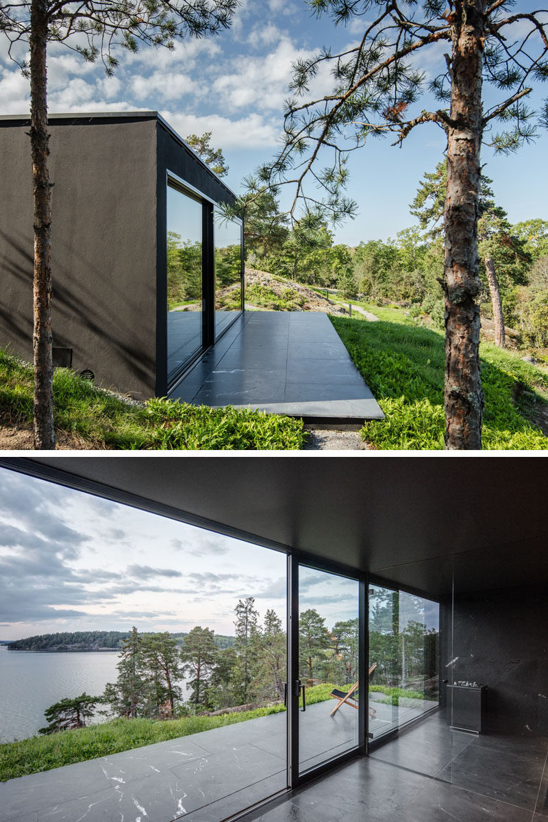 Architecture firm Matteo Foresti has designed a modern sauna that sits above Stockholm’s archipelago. #Sauna #ModernSauna #Architecture #BuildingDesign #ModernArchitecture