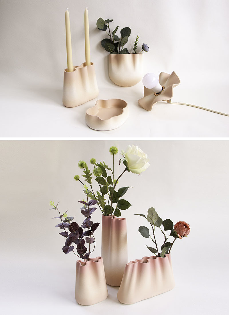 Decor Ideas - Extra&ordinary Design’s new collection, "Jumony", is inspired by ruffled fabric elements from traditional Korean garments and accessories. #ModernDecor #ModernHomeDecor #DecorIdeas #ModernVases