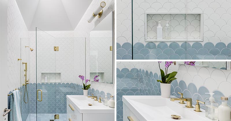 Add This Blue White And Gold Bathroom, Gold Bathroom Tiles Design Ideas