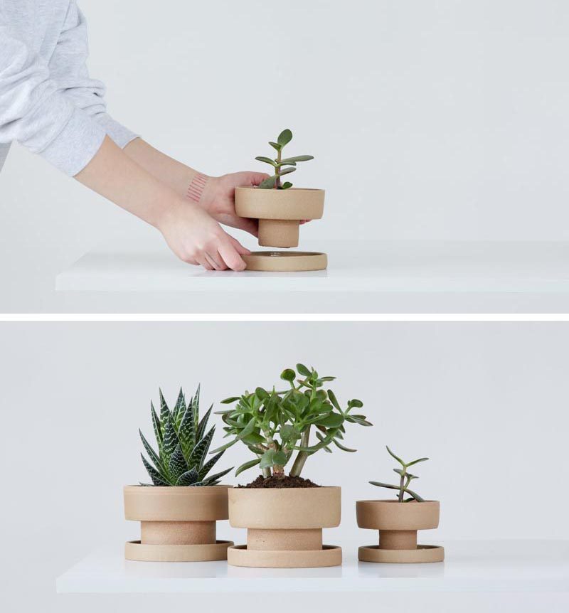 Home Decor Ideas - Designer Zuzana Firla of porcelain studio Bisqit, has launched a collection of modern planters that have a simple aesthetic. #HomeDecorIdeas #ModernPlanters #ModernFlowerPots