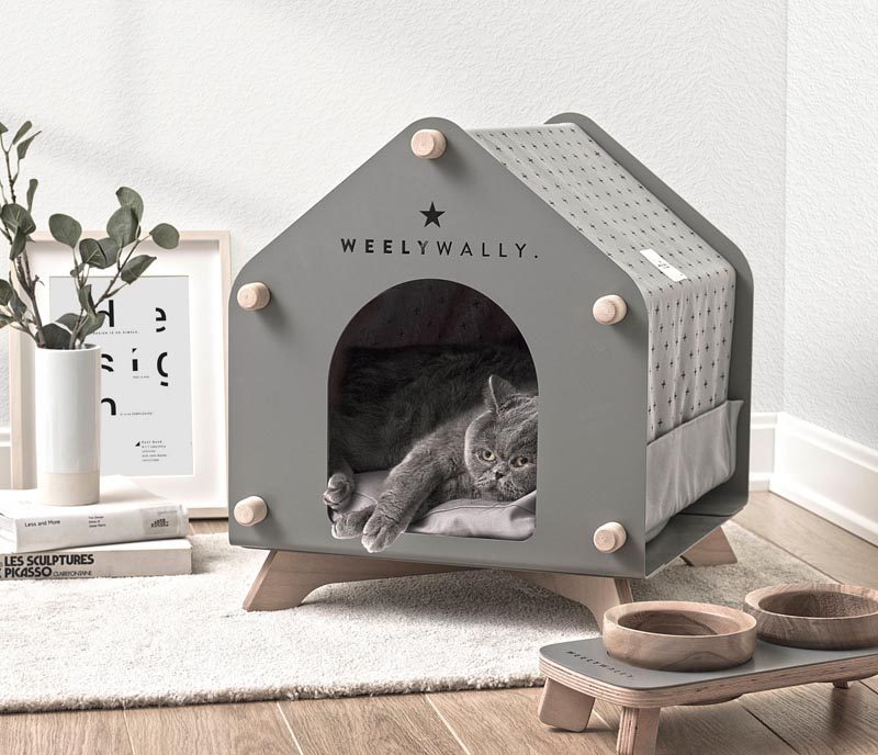 Designer Onurhan Demir of WeelyWally has created a collection of modern pet furniture that can be enjoyed by both cats and dogs. #ModernPetFurniture #ModernCatBed #ModernDogHouse