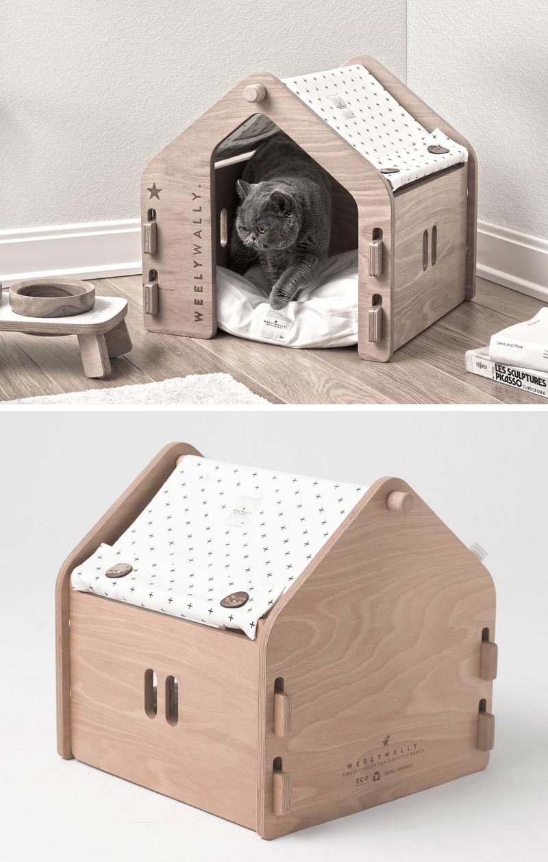 Designer Onurhan Demir of WeelyWally has created a collection of modern pet furniture that can be enjoyed by both cats and dogs. #ModernPetFurniture #ModernCatBed #ModernDogHouse