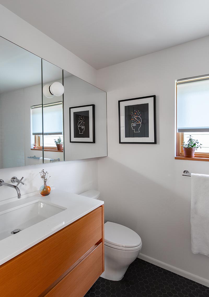 AFTER PIC - As part of a renovation project, Seattle-based SHED Architecture & Design transformed a dated bathroom and brought it up to today's standards. #BathroomRenovation #BathroomRemodel