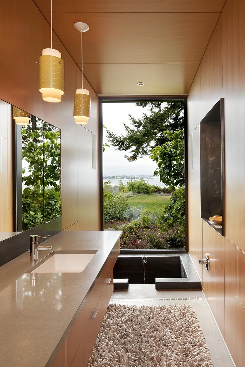 A Sunken Bathtub Is A Creative Feature In This Master Bathroom A Sunken Bathtub Is A Creative Feature In This Master Bathroom