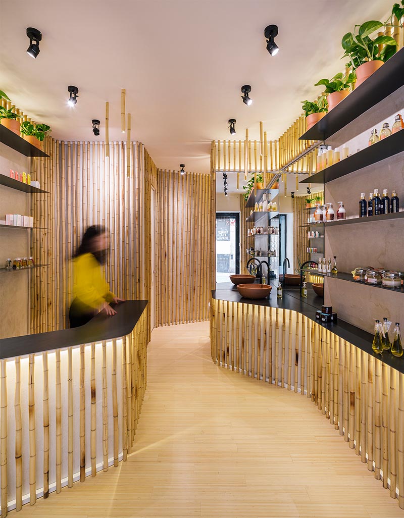 Nuilea Madrid Day Spa Retail by Zooco Estudio #Bamboo #RetailDesign #SpaDesign