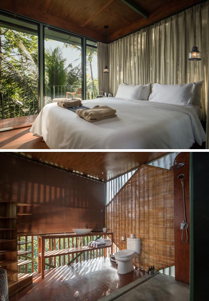 The Lift Treetop Boutique Hotel in Indonesia has three cabins that are raised up off the ground and embedded into the surrounding tropical forest. #Travel #Indonesia #TreetopHotel #LiftTreetopHotel #VacationIdeas