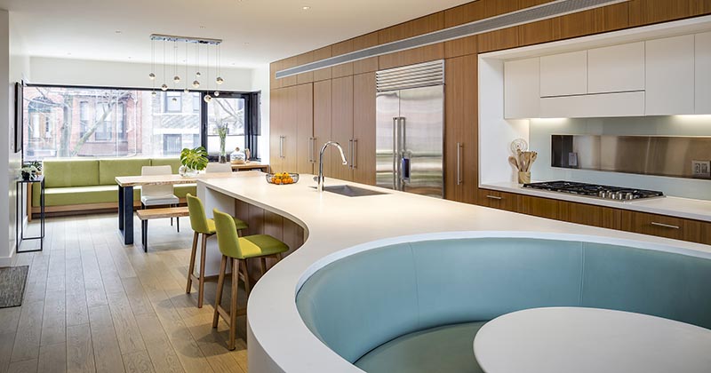 This Kitchen Island Was Combined With A, Circular Kitchen Island Designs