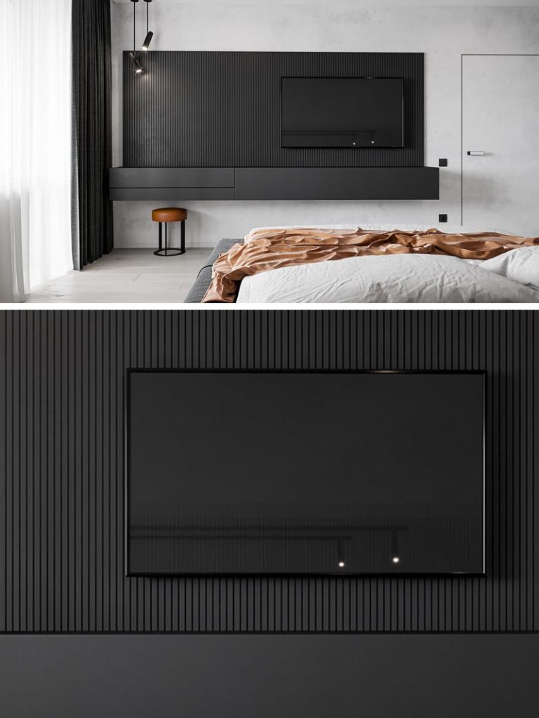 This Floating Bedroom Sideboard Includes A Hidden Makeup Vanity