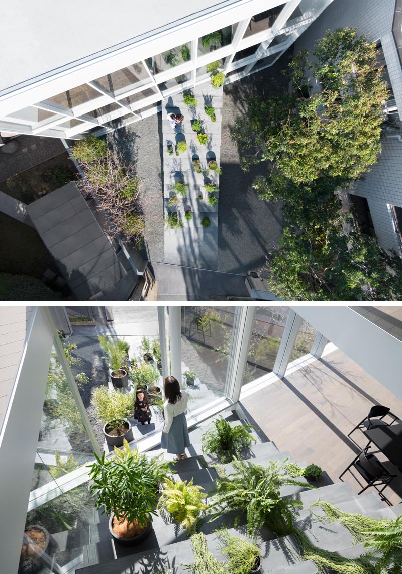 Architecture firm Nendo has designed a minimalist house in a quiet residential area of Tokyo, that has stairs traveling from the exterior to the interior. #Stairs #ModernArchitecture #JapaneseArchitecture #StairDesign