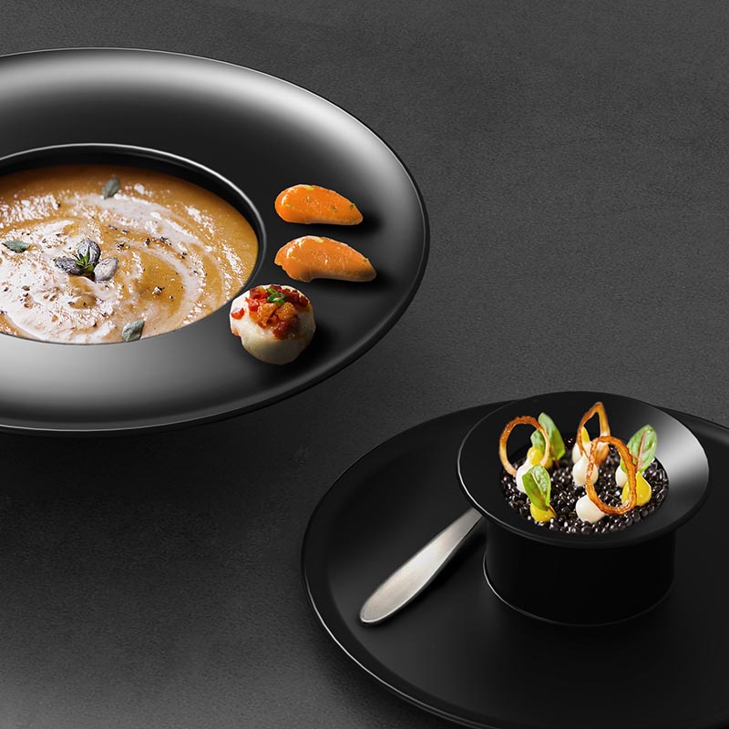 This tableware collection is made of porcelain, and was created with a variety of different production technologies, like isostatic press and high pressure injection. #Tableware #Design