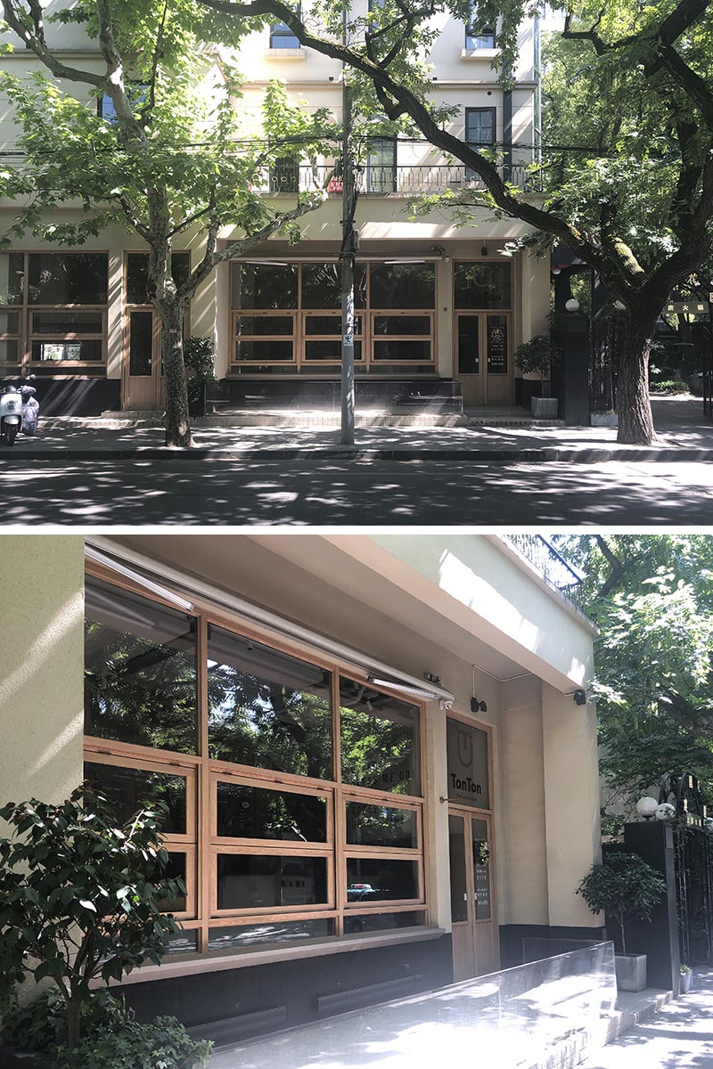 BEFORE PHOTO - B.L.U.E. Architecture Studio has recently transformed a small 538 square foot (50 sqm) retail space into a modern and bright coffee shop in Shanghai, that features a curved glass facade. #ModernCoffeeShop #ModernCafe #CoffeeShop #Architecture #CafeDesign #CurvedGlass