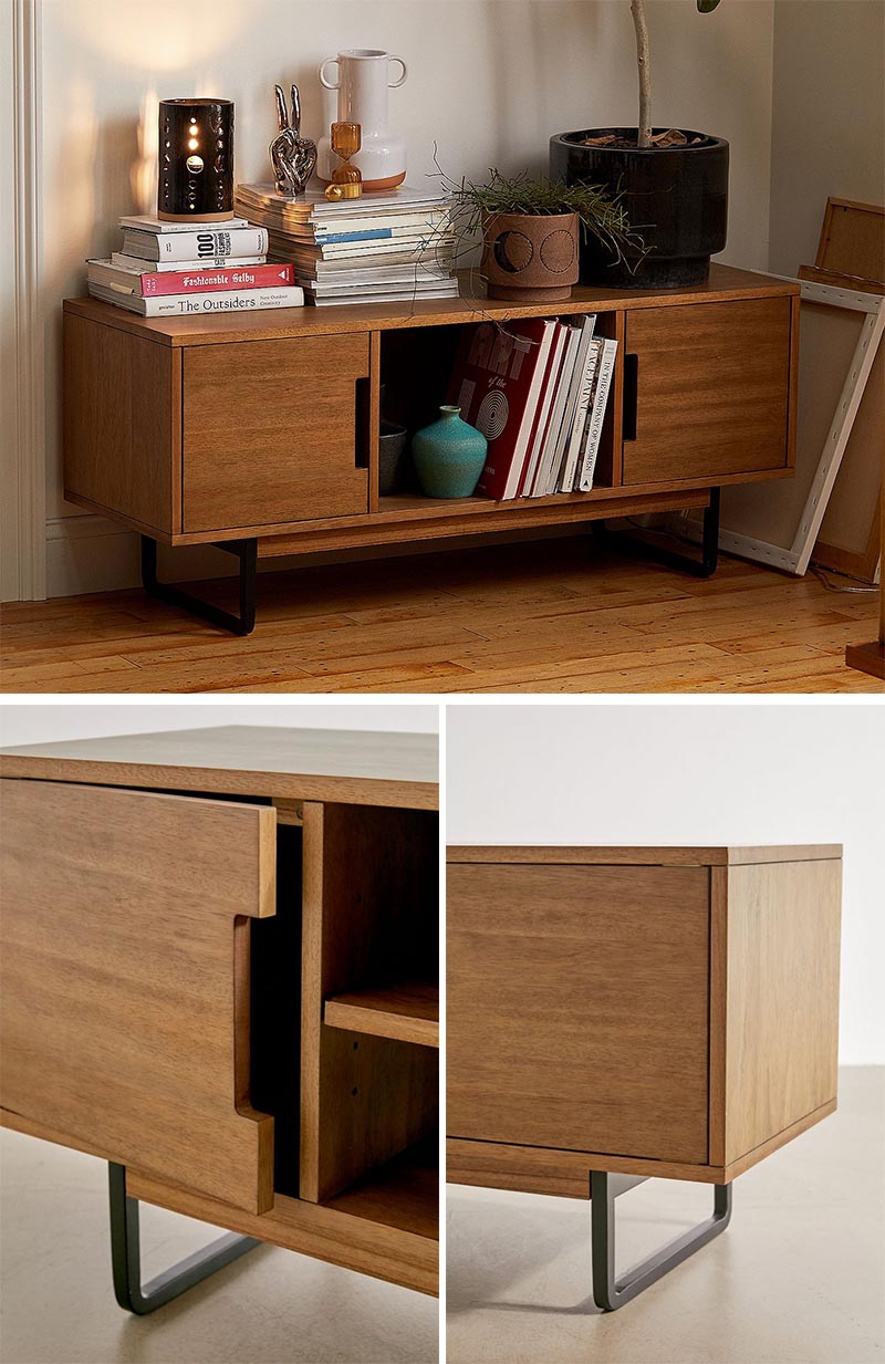 A low credenza is a good option if you want to store your blanket in addition to other items, like books, decorative items, and plants. #FurnitureDesign #BlanketStorage #LowCredenza