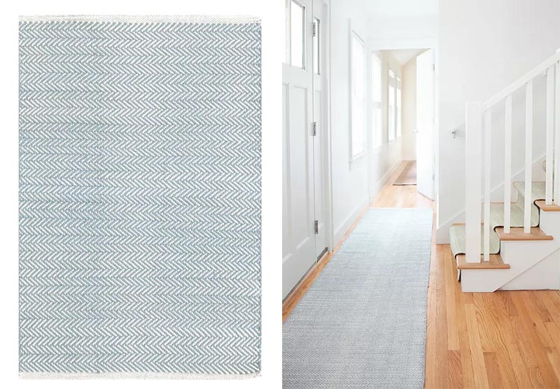 A patterned rug is a subtle way to add a decorative touch that won't overwhelm a modern farmhouse interior. #ModernFarmhouse #ModernFarmhouseRug #PatternedRug #RugIdeas #HomeDecor