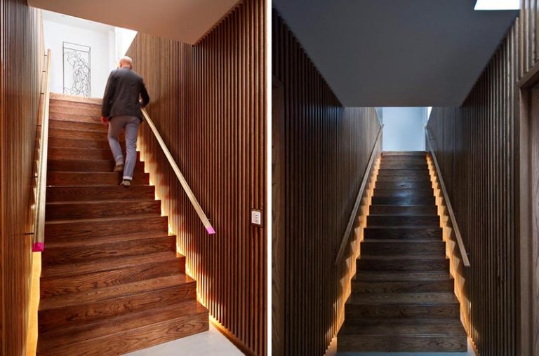 Stairs With Hidden Lighting On Either Side Create A Dramatic Effect