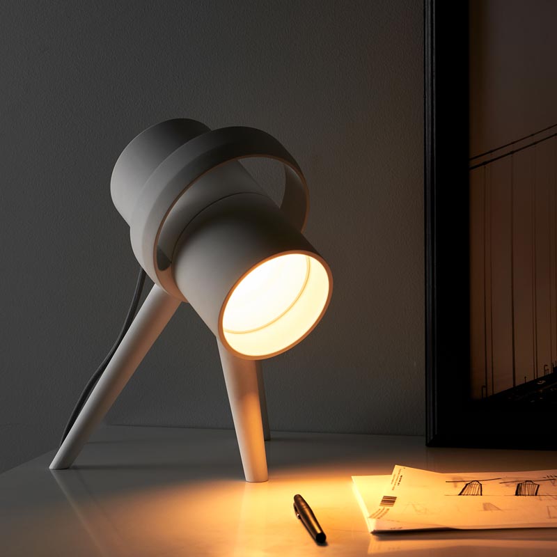 A small table lamp.