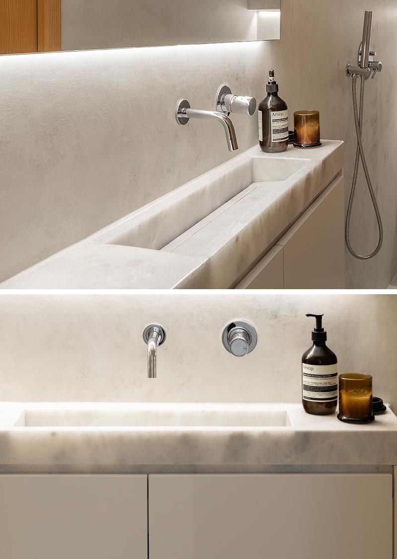 A Narrow Space Was Used To Create This, Narrow Sinks For Small Bathrooms