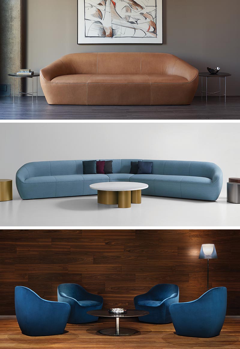 Terry Crews has designed Becca, a fully upholstered lounge and armchair, with soft curves, and a variety of sizes.