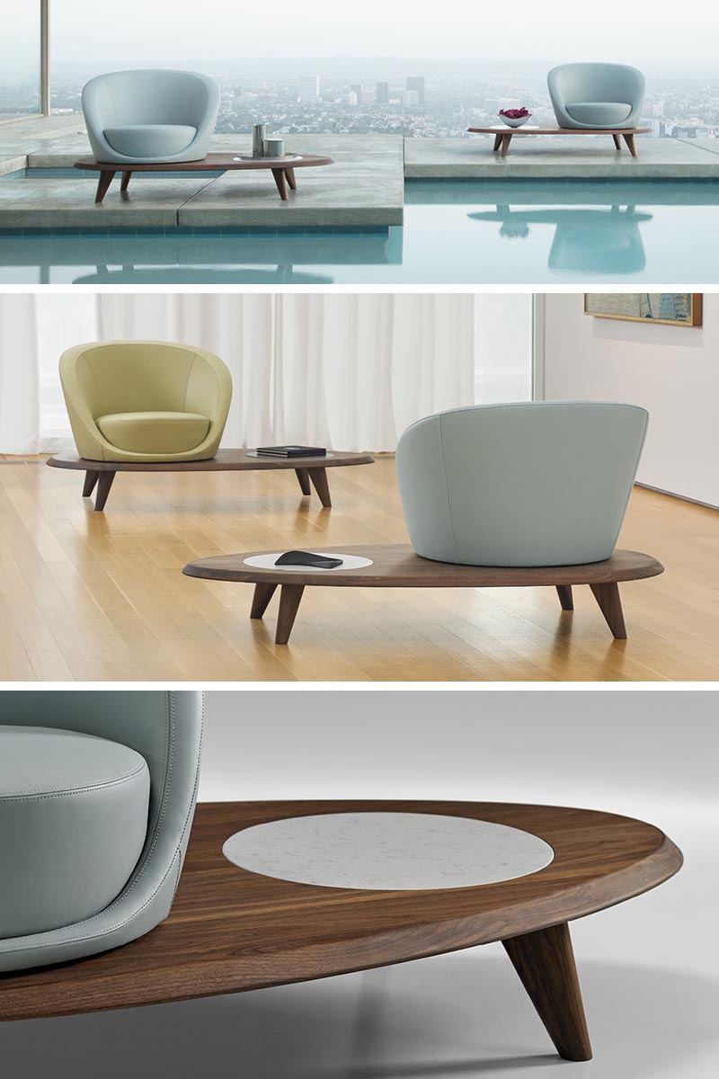 Terry Crews has designed Lilypad, a swivel armchair that rests on a platform of solid walnut.