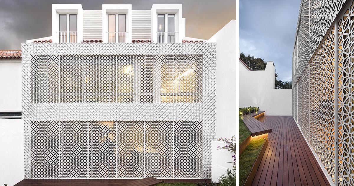 Patterned Security Screens Cover The Windows And Doors On This House In Portugal
