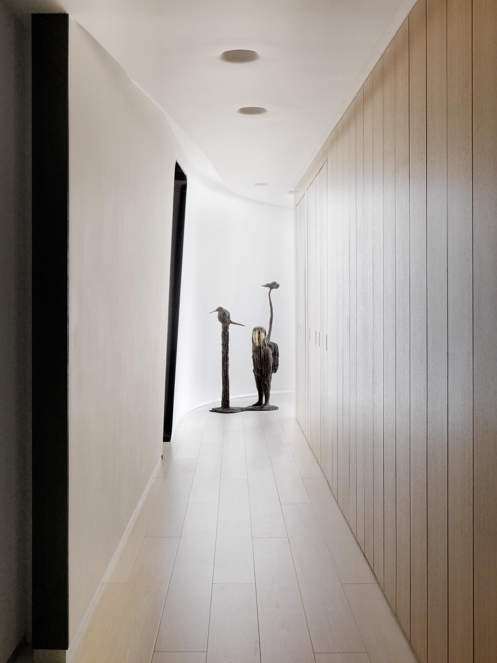 A modern hallway with plenty of light.