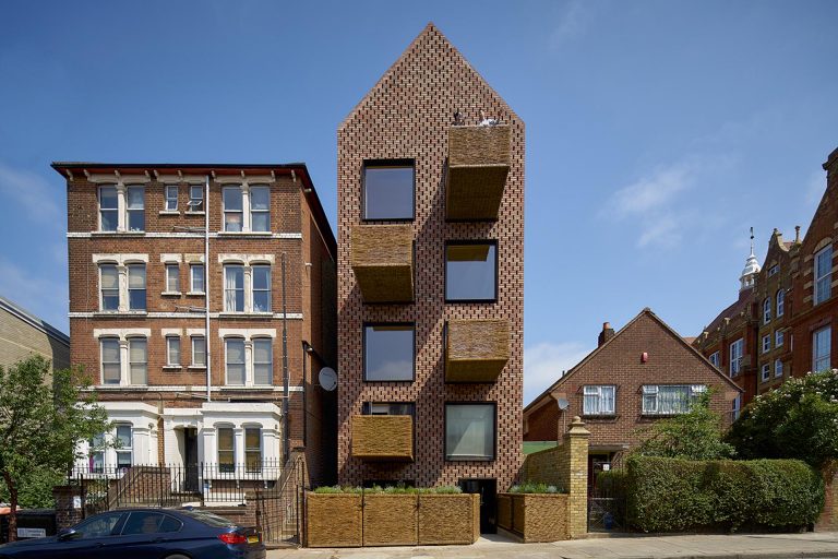 Balconies Made From Woven Wicker Adorn This Apartment Building In London