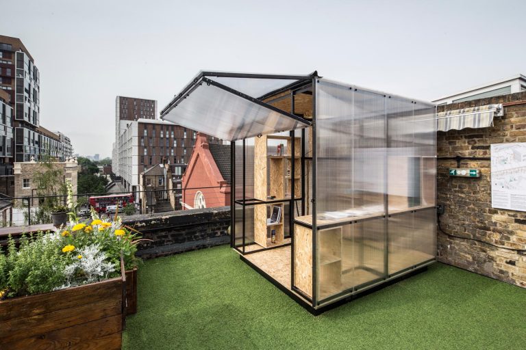 Translucent Walls Allow Light Into This Small Building Designed To Be Used As A Home Office Or Workshop
