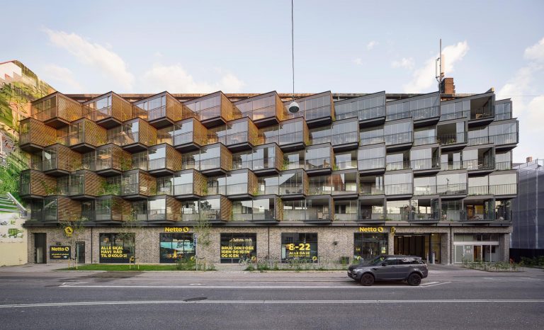 Small Covered Balconies Give This Apartment Building A Unique Look