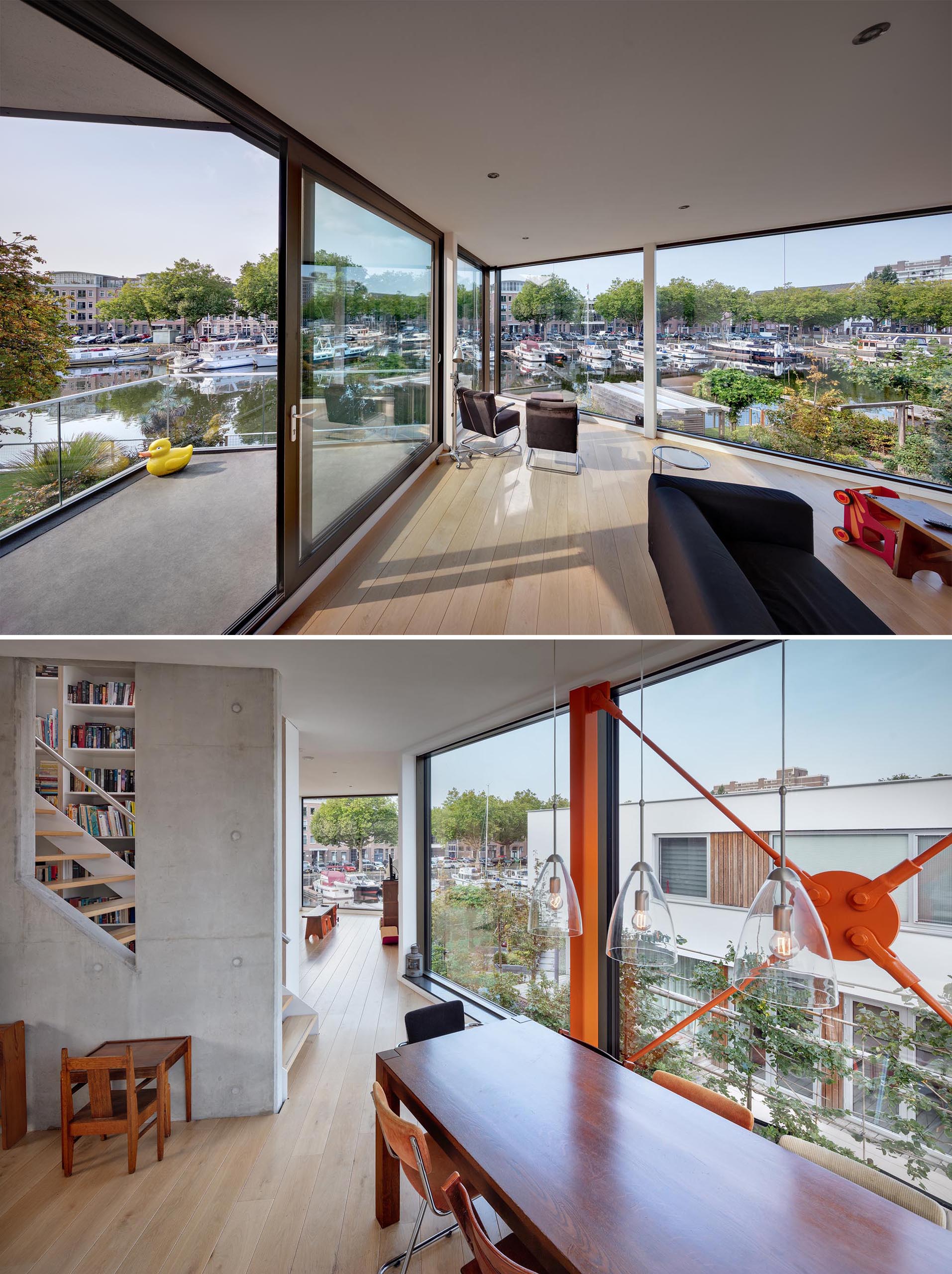 Glass walls provide unobstructed views.