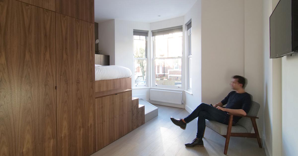 A Loft Bed Made Space For Extra Storage In This Small Apartment