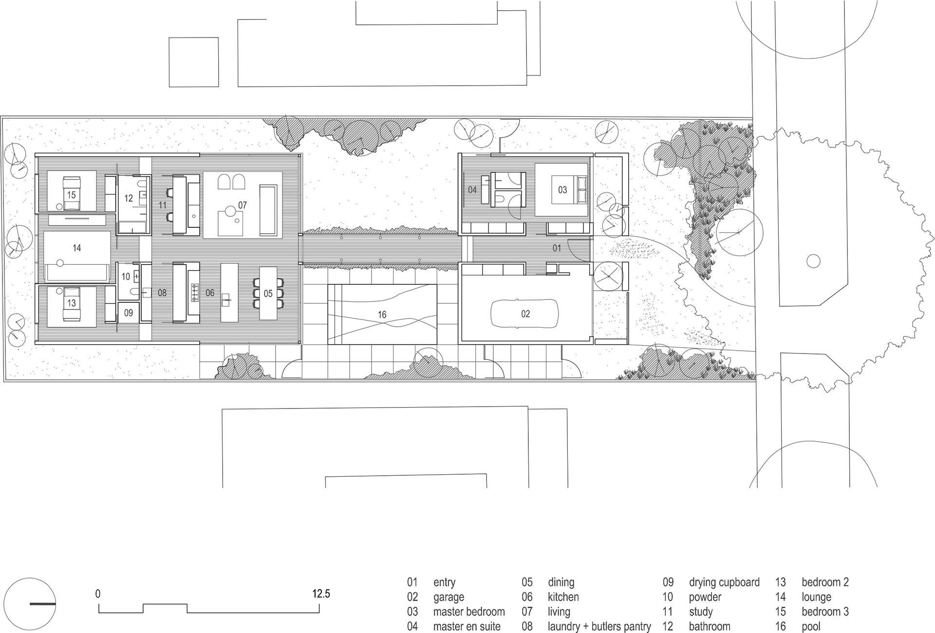 The floor plan of a modern house.