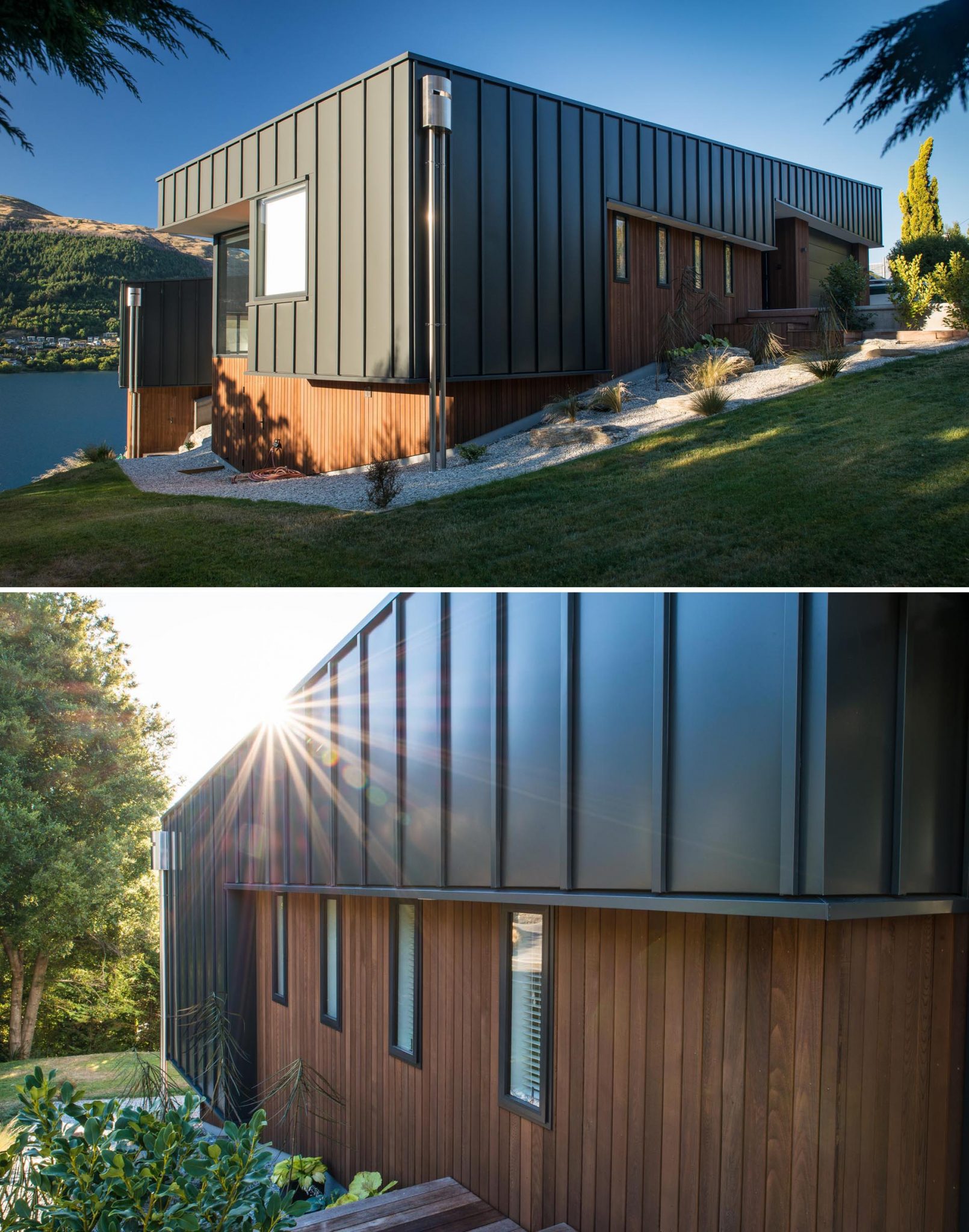 This Hillside Home With Black Metal Siding Was Designed To Maximize The