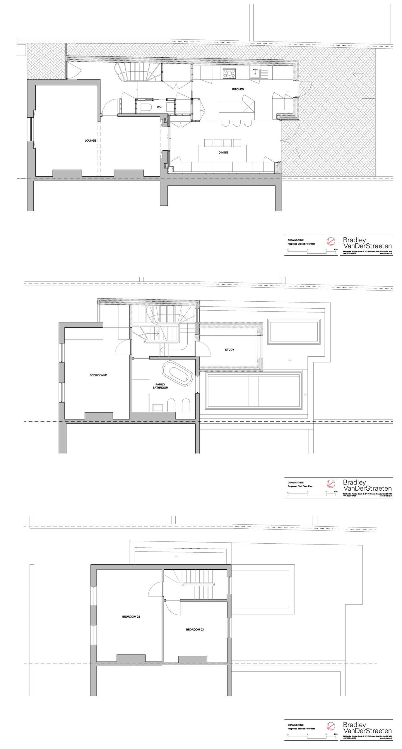 A London house with a new addition that includes an open plan kitchen and dining room.