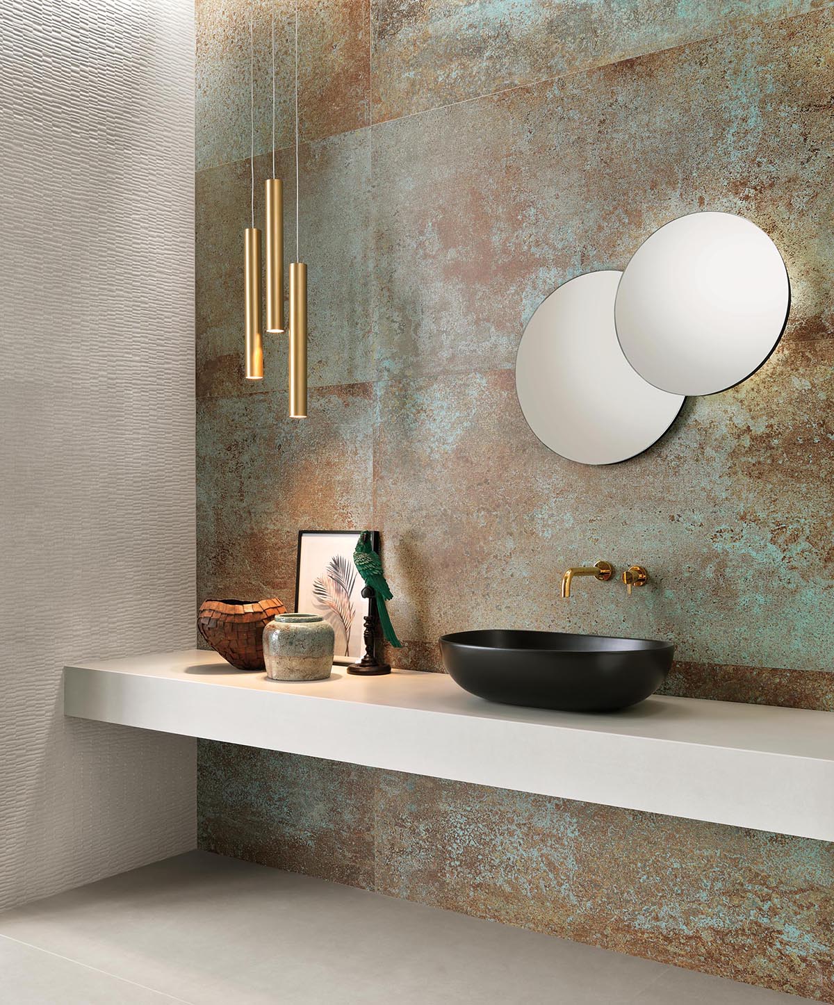 Earthy tiles with a natural tone that's inspired by Fall (Autumn).