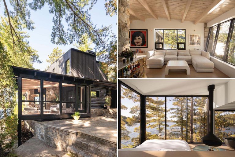 A Black Exterior And New Living Spaces Were Part Of Remodeling An Old Log Cabin Into A Contemporary Home