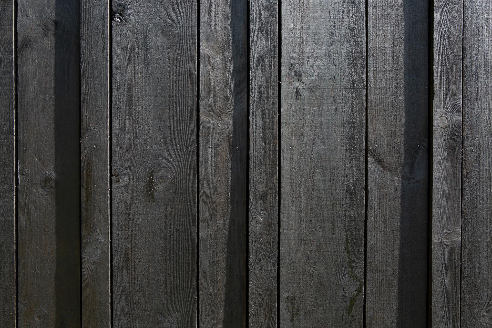 Matte black wood siding